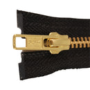 YKK Nylon Open End Black Zipper, Medium Weight Sewing Zip, Brass Metal Teeth Zipper