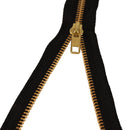 YKK Nylon Open End Black Zipper, Medium Weight Sewing Zip, Brass Metal Teeth Zipper