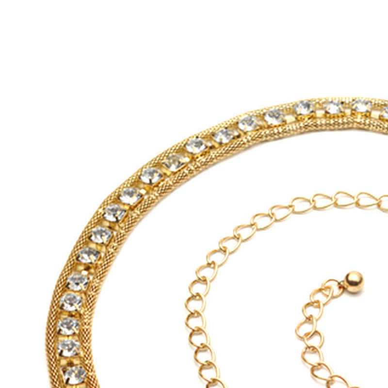 48" Long Rhinestone Diamante Chain Waist Belts for Women Fashion  Accessory - Gold, Silver