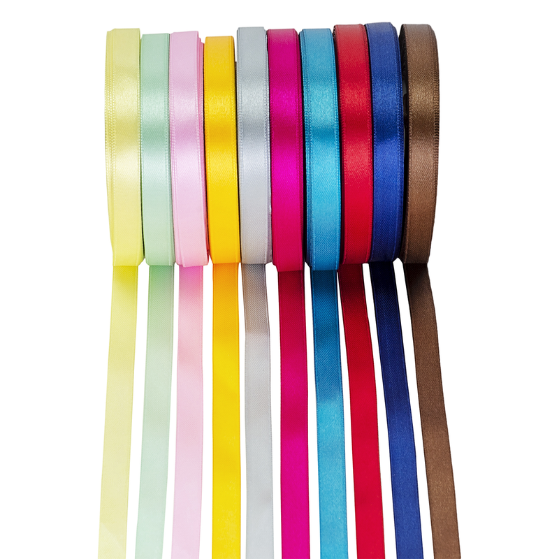 10mm/15mm Double Sided Satin Polyester Ribbon For DIY Art & Craft, Gift Wrapping - 10 Metres