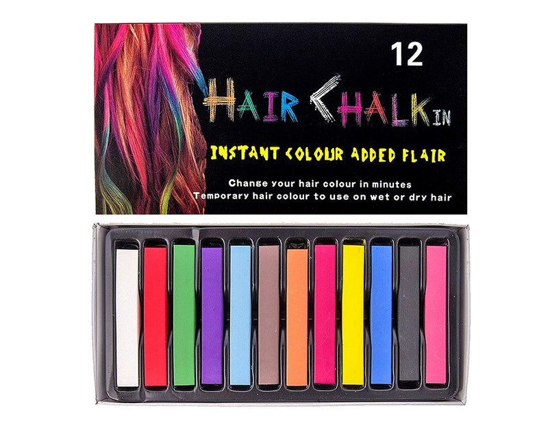 12pcs Temporary Hair Chalk Non Toxic Hair Dye Multicolour Soft Pastels Salon Kit