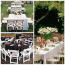 Polyester Square Tablecloth, Premium Linen Table Cover - Black, White & Ivory