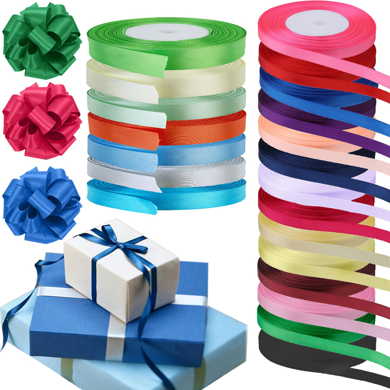 10mm/15mm Double Sided Satin Polyester Ribbon For DIY Art & Craft, Gift Wrapping - 25 Metres