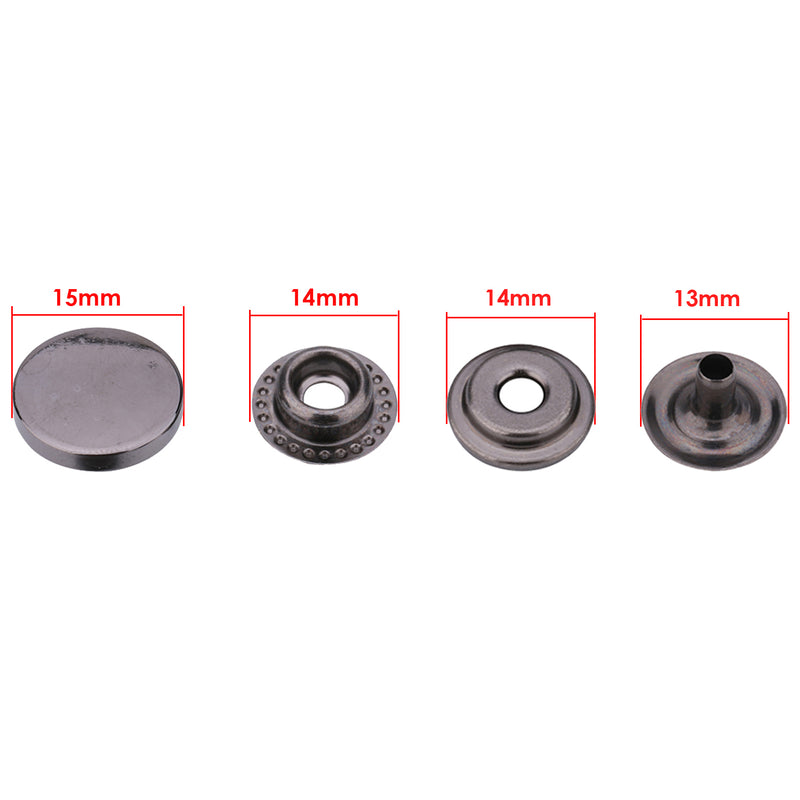 12.5mm/15mm Press Studs Snap Fasteners With Fixing Hand Tool For DIY Projects, Leather Crafts