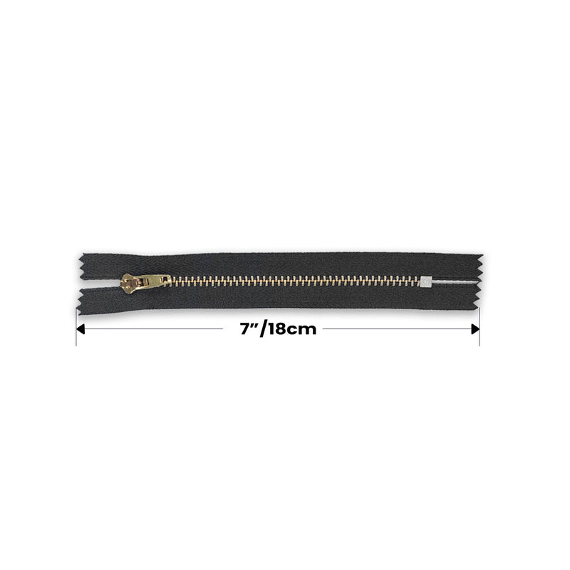 YKK Heavy Duty Close End Black Nylon Zipper Golden Brass Teeth For DIY Craft  Jeans