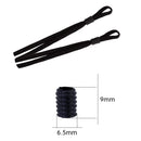 Silicone Cord Locks Toggles Black & White With 5mm Wide Elastic Ear Loop Adjuster Buckles
