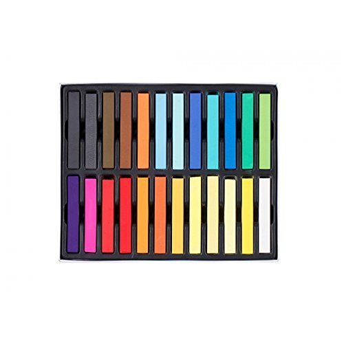 24pcs Temporary Multicolour Hair Dye Chalks Non Toxic Soft Pastels Salon Kit