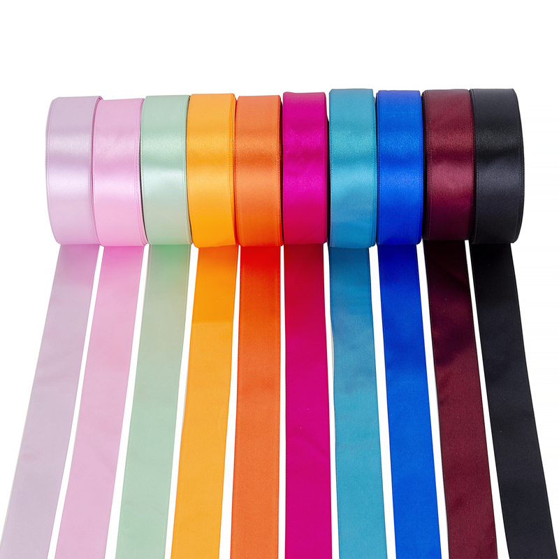 23mm/25mm Double Sided Satin Polyester Ribbon For DIY Art & Craft, Gift Wrapping - 10 Metres