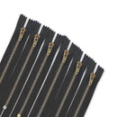 YKK Heavy Duty Close End Black Nylon Zipper Golden Brass Teeth For DIY Craft  Jeans