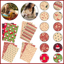 Christmas Gift Wrapping Paper 70cm x 50cm, Different Design Kraft Wrapping Paper, 9pcs