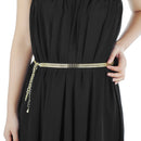 48" Ladies 'W' Shape Design Chain Waist Belt, Women Fashion Accessory - Silver, Gold