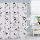 Shower Curtain With Hooks, Waterproof Polyester Fabric, Washable Bath Curtain UK