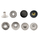 PRYM Small 4GB S Spring Press Studs, Brass Snap Fastener Matt Black Plastic Cap No-Sew buttons
