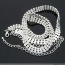 42" Long 3 Row Diamante Rhinestone Waist Chain Belts for Women Fashion Accessory - Silver, Gold