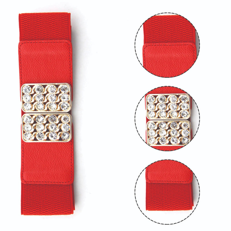 11mm Diamante Elasticated  Stretchable Clip-ons Waist Belt, Women Fashion Accessory