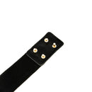 38mm Women's Black Waist Belt with Gold Plate Buckle for Fashion Accessory