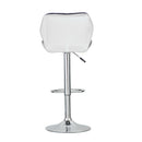 Modern Bar Stools, Leatherette Exterior Adjustable Swivel Chair with PU Leather, Backrest & Footrest for Breakfast Bar Table, Kitchen