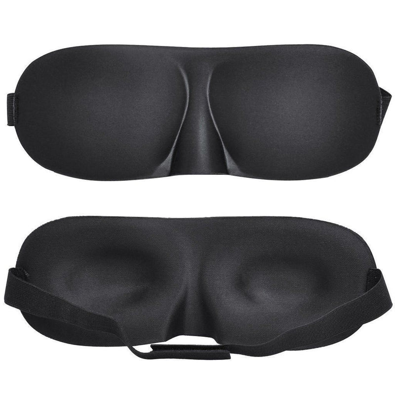 3D Sleep Eye Mask Black Double Sleep Aid, Shade Cover, Blindfold for Travel & Rest - Travel Accessory