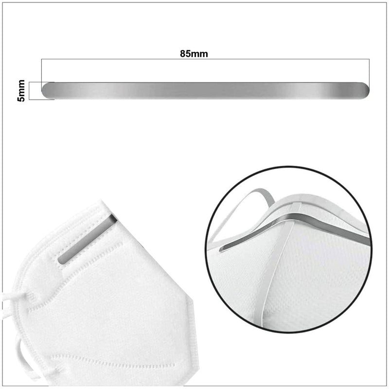 Nose Bridge Clip 85mm Aluminum Metal Strip Wire for Sewing, Mask Making Face Cover, DIY Crafts