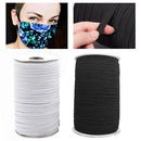 6mm Black, White Flat Wide Elastic Cord, Strong & Stretchy Elastic, Smooth Finish for Knitting, Sewing Clothing