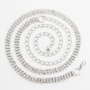 42" Long 3 Row Diamante Rhinestone Waist Chain Belts for Women Fashion Accessory - Silver, Gold