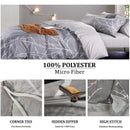 Printed Duvet Cover with Zipper Closure & Matching Pillow Covers - Single/Double/King