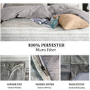 Printed Duvet Cover with Zipper Closure & Matching Pillow Covers - Single/Double/King