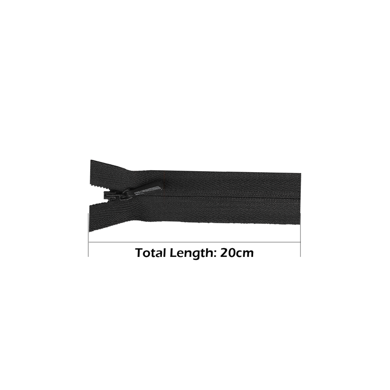 YKK Nylon Concealed Zip, Black Closed End Invisible Zipper Sewing