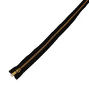 YKK Nylon Open End Black Zipper, Medium Weight Sewing Zip, Brass Metal Teeth Zipper