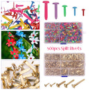 500pcs Metal Split Paper Fastener Pins, Round Head Split Pins - Assorted Sizes