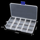Clear Plastic 15-Slot Compartment Craft Storage Jewellery Organiser Box Container For Storing Beads, Toys, Accessories