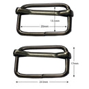 Metal Sliding Bar Strap Adjuster Buckles Gunmetal 20mm Tri Glides Slider Buckles