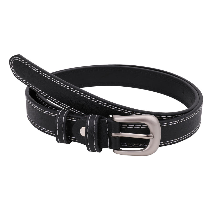PU Leather Men's Wide Waist Belt With Silver Pin Buckle, 20mm Skinny Adjustable Waistband for Jeans, Trouser, Fashion Accessory