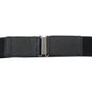 Women's 50mm Wide Waist Belt Ladies Stretch Waistband Clipon Clasp Silver Buckle for Girls Western Outfits, Gowns, Casual or Formal Dresses