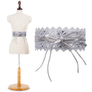Womens Waist Belt Hollow Lace Obi Belt Bow Tie Wrap Around PU Leather Wedding Dresses