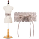 Womens Waist Belt Hollow Lace Obi Belt Bow Tie Wrap Around PU Leather Wedding Dresses