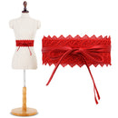 Womens Waist Belt Hollow Lace Obi Belt Bow Tie Wrap Around PU Leather Wedding Dresses