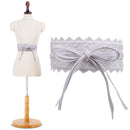 Womens Waist Belt Hollow Lace Obi Belt Bow Tie Wrap Around PU Leather Wedding Dresses