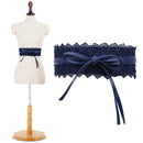 Womens Waist Belt Hollow Lace Obi Belt Bow Tie Wrap Around PU Leather Wedding Dresses