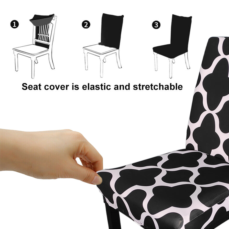 Floral Style Short Spandex Printed Dining Chair Covers Slipcover Wedding Chair Decor