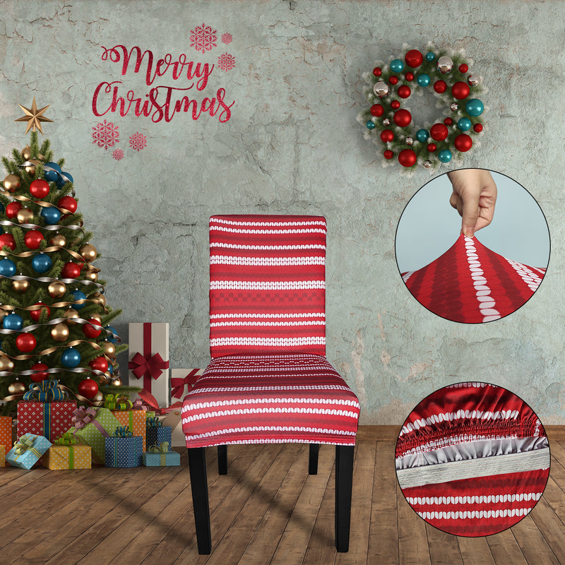Christmas Spandex Chair Cover Stretch Washable Chair Slipcover Christmas Party Seat Cover