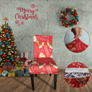 Christmas Spandex Chair Cover Stretch Washable Chair Slipcover Christmas Party Seat Cover