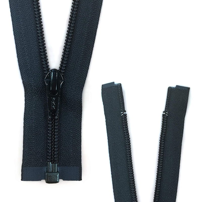 YKK Open End Nylon Black Zipper Medium Weight For Jackets, Cardigans Bag