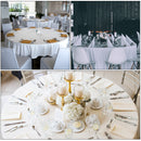 Round Polyester Tablecloth for Banquet, Dining, Christmas Party - Black, White & Ivory