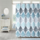 Shower Curtain With Hooks, Waterproof Polyester Fabric, Washable Bath Curtain UK