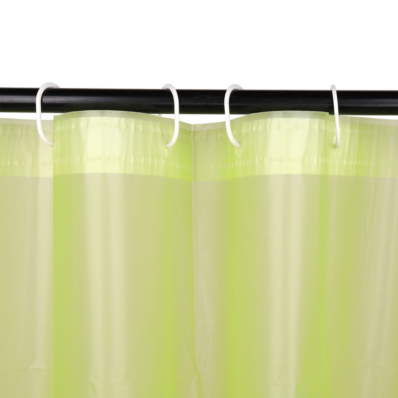 Shower Curtain With 12 Curtain Hook Mould & Mildew Water Resistant Plain Bathroom Curtain