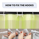 Shower Curtain With 12 Curtain Hook Mould & Mildew Water Resistant Plain Bathroom Curtain