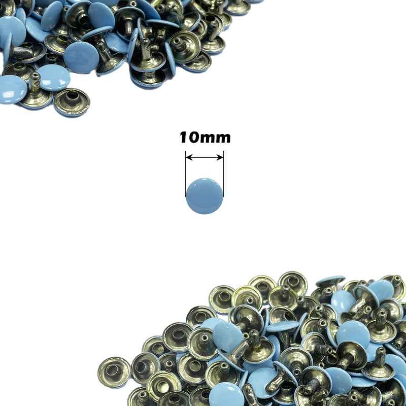 10mm Double Cap Tubular Rivets, 100 Set Leather Rivets for Clothing Repair, DIY Leathercrafts
