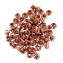 Double Cap Studs Rose Gold Tubular Rivets For Bags, Belts, Leathercraft, Dog Collar
