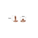 Double Cap Studs Rose Gold Tubular Rivets For Bags, Belts, Leathercraft, Dog Collar